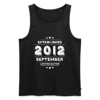Birthday in September 2012 - September - Men's Premium Organic Tank Top - black - Front - Michal (187cm)