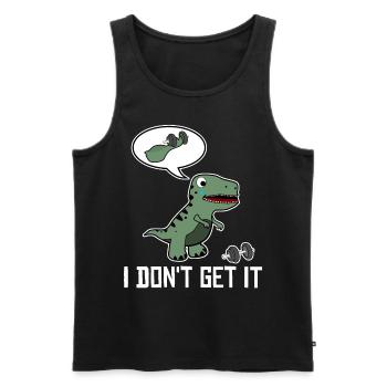 T-Rex Bodybuilder Bodybuilding - Männer Premium Bio Tank Top - Schwarz - Vorne - AI Model Male 178 light (178cm)
