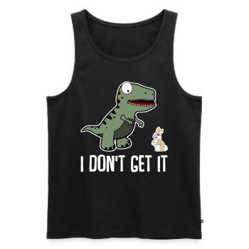 T. rex et lapin Tyrannosaurus rex - Débardeur bio Premium Homme - noir - Devant - Michal (187cm)