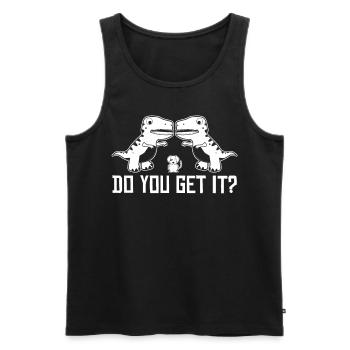 T-Rex short arms joke - Männer Premium Bio Tank Top - Schwarz - Vorne - AI Model Male 178 light (178cm)