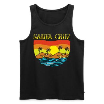 Santa Cruz Holiday Surfer Surfing - Men's Premium Organic Tank Top - black - Front - Michal (187cm)