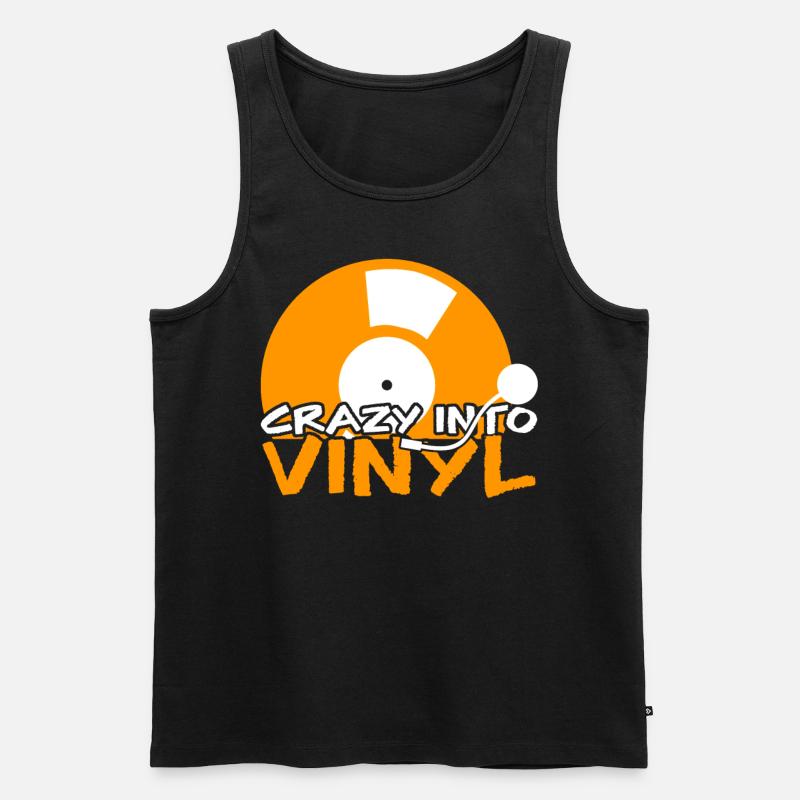 Schallplatte Plattenspieler - Männer Premium Bio Tank Top - Schwarz