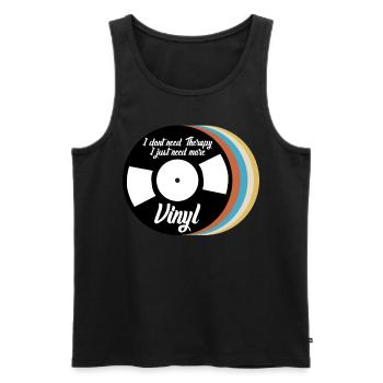 Record Records - Men's Premium Organic Tank Top - black - Front - AI Model Male 178 light (178cm)