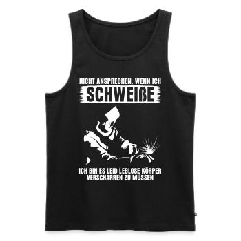 Schweißen Schweißer - Männer Premium Bio Tank Top - Schwarz - Vorne - Michal (187cm)