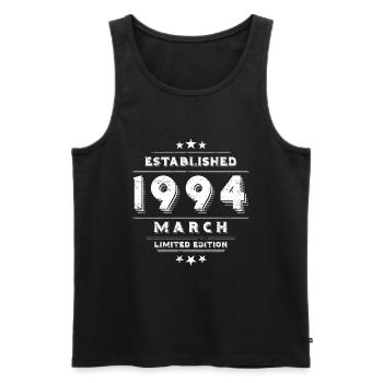 Geburtstag im März 1994 - March - Männer Premium Bio Tank Top - Schwarz - Vorne - Michal (187cm)