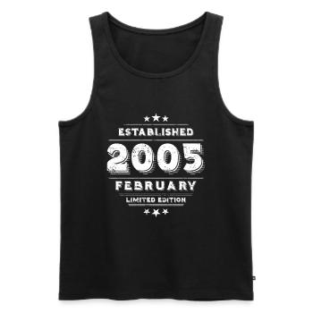 Geburtstag im Februar 2005 - February - Männer Premium Bio Tank Top - Schwarz - Vorne - Michal (187cm)