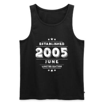 Geburtstag im Juni 2005 - June - Männer Premium Bio Tank Top - Schwarz - Vorne - Michal (187cm)