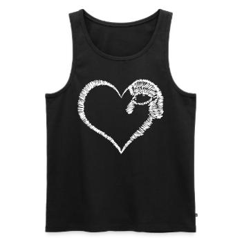 Poodle Heart - Men's Premium Organic Tank Top - black - Front - Michal (187cm)