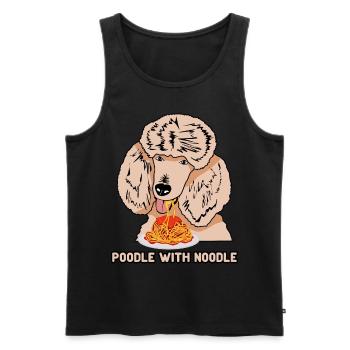 Poodle with Noodle Poodle Pasta Noodles - Men's Premium Organic Tank Top - black - Front - Michal (187cm)