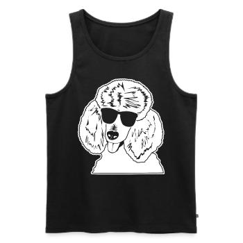 Poodle with sunglasses - Men's Premium Organic Tank Top - black - Front - Michal (187cm)