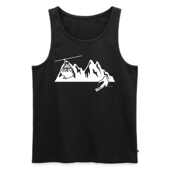 Snowboard Remontées mécaniques Ski Mountains - Débardeur bio Premium Homme - noir - Devant - Michal (187cm)