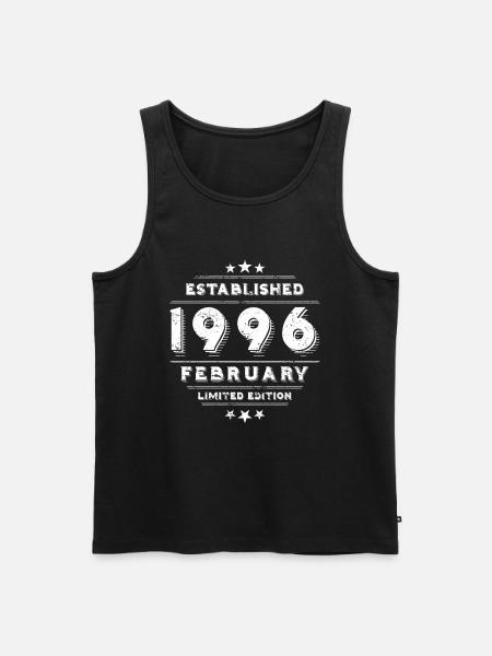 Birthday in February 1996 - February - Men's Premium Organic Tank Top - black