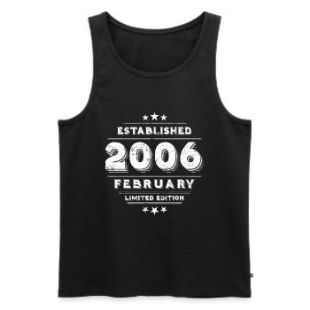 Birthday in February 2006 - February - Men's Premium Organic Tank Top - black - Front - Michal (187cm)