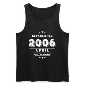 Geburtstag im April 2006 - April - Männer Premium Bio Tank Top - Schwarz - Vorne - Michal (187cm)