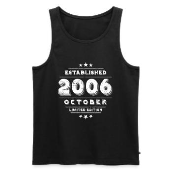 Geburtstag im Oktober 2006 - October - Männer Premium Bio Tank Top - Schwarz - Vorne - Michal (187cm)