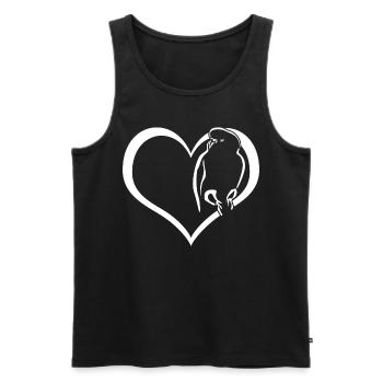 Budgerigar Heart Budgerigars - Men's Premium Organic Tank Top - black - Front - AI Model Male 178 light (178cm)