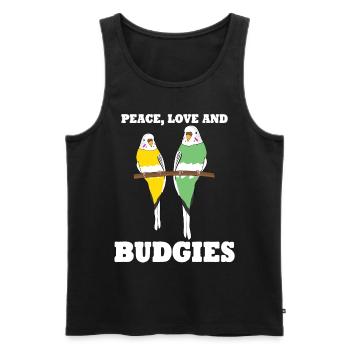 Budgerigar Birds Budgerigars - Men's Premium Organic Tank Top - black - Front - AI Model Male 178 light (178cm)
