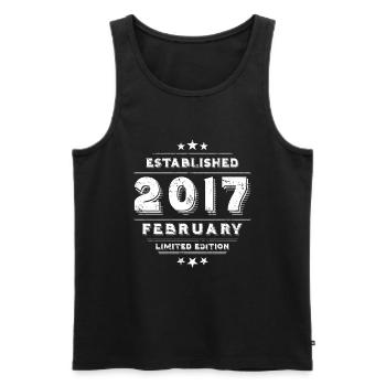 Birthday in February 2017 - February - Men's Premium Organic Tank Top - black - Front - Michal (187cm)