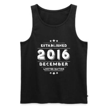 Birthday in December 2016 - December - Men's Premium Organic Tank Top - black - Front - Michal (187cm)
