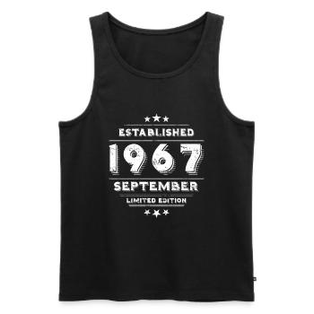 Birthday in September 1967 - September - Men's Premium Organic Tank Top - black - Front - Michal (187cm)