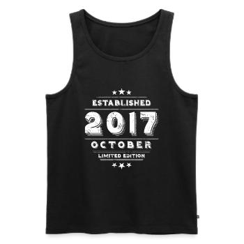 Birthday in October 2017 - October - Men's Premium Organic Tank Top - black - Front - Michal (187cm)