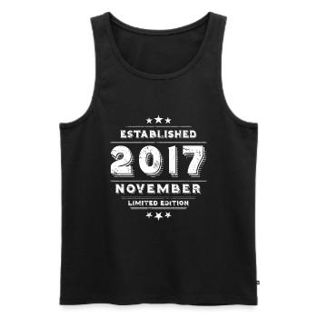 Birthday in November 2017 - November - Men's Premium Organic Tank Top - black - Front - Michal (187cm)