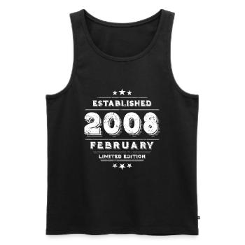 Geburtstag im Februar 2008 - February - Männer Premium Bio Tank Top - Schwarz - Vorne - AI Model Male 178 light (178cm)