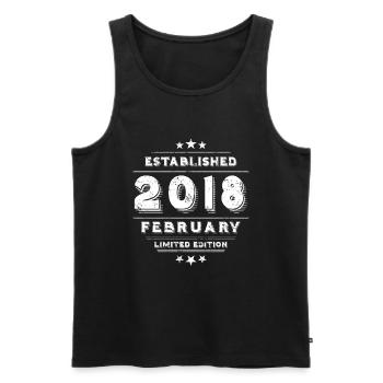 Birthday in February 2018 - February - Men's Premium Organic Tank Top - black - Front - Michal (187cm)