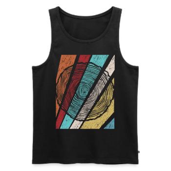 Holz Holzfäller Baumscheibe Tischler - Männer Premium Bio Tank Top - Schwarz - Vorne - AI Model Male 178 light (178cm)