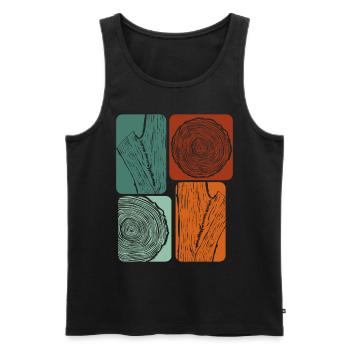 Holz Holzfäller Retro Schreiner Tischler - Männer Premium Bio Tank Top - Schwarz - Vorne - Michal (187cm)