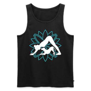 Yoga Dog Meditation Dog Lotus Flower - Men's Premium Organic Tank Top - black - Front - Michal (187cm)