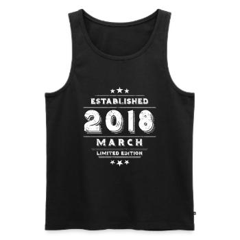 Birthday in March 2018 - March - Men's Premium Organic Tank Top - black - Front - Michal (187cm)