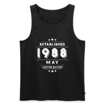 Geburtstag im Mai 1988 - May - Männer Premium Bio Tank Top - Schwarz - Vorne - Michal (187cm)