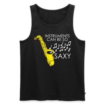 Saxophone Musique Saxophoniste Jazz Saxy - Débardeur bio Premium Homme - noir - Devant - Michal (187cm)