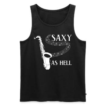 Saxophon Musik Jazz Saxophonist - Männer Premium Bio Tank Top - Schwarz - Vorne - Michal (187cm)
