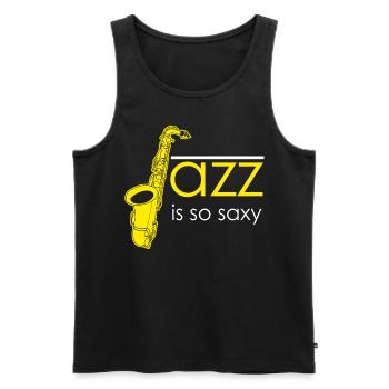 Saxophone Saxy Jazz Saxophoniste - Débardeur bio Premium Homme - noir - Devant - Michal (187cm)