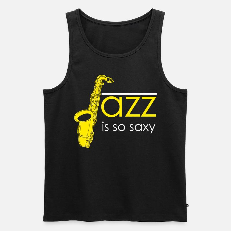 Saxophon Saxy Jazz Saxophonist - Männer Premium Bio Tank Top - Schwarz