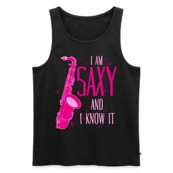 Saxophone Jogue Saxy Jazz Saxophone - Débardeur bio Premium Homme - noir - Devant - Michal (187cm)