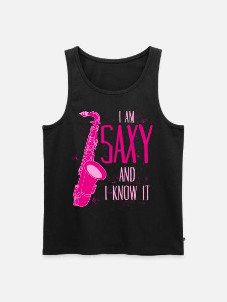 Saxophone Joke Saxy Jazz Saxophone - Men's Premium Organic Tank Top - black