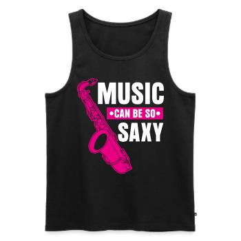 Saxophone Saxy Music Jazz Saxophones - Débardeur bio Premium Homme - noir - Devant - Michal (187cm)