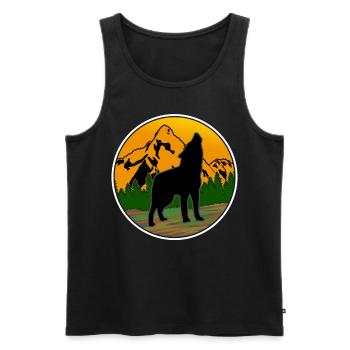 Forêt de loups Nature Bien-être animal en plein air Loups - Débardeur bio Premium Homme - noir - Devant - Michal (187cm)