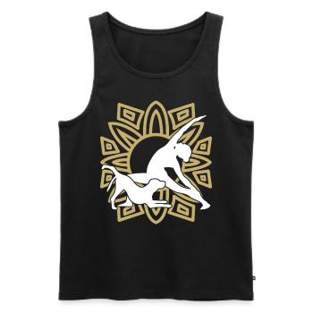 Dog Yoga Dog Meditation Yoga Exercise - Men's Premium Organic Tank Top - black - Front - Michal (187cm)