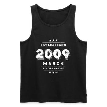 Birthday in March 2009 - March - Men's Premium Organic Tank Top - black - Front - Michal (187cm)