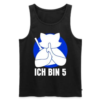 Ninja Katze Fünf Jahre zum 5. Geburtstag - Männer Premium Bio Tank Top - Schwarz - Vorne - Michal (187cm)