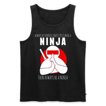 Ninja Dire Ninjas avec Ninja Sword - Débardeur bio Premium Homme - noir - Devant - AI Model Male 178 light (178cm)