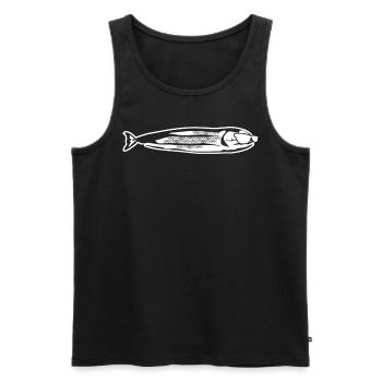 Sardine mit Sonnenbrille Hering - Männer Premium Bio Tank Top - Schwarz - Vorne - AI Model Male 178 light (178cm)