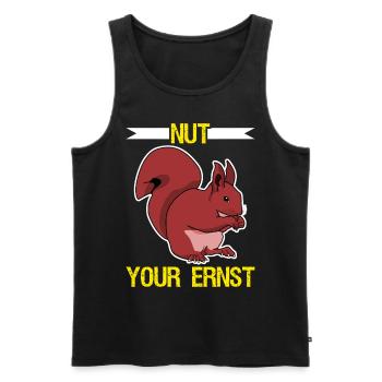 Eichhörnchen Nut your Ernst Squirrel - Men's Premium Organic Tank Top - black - Front - Michal (187cm)