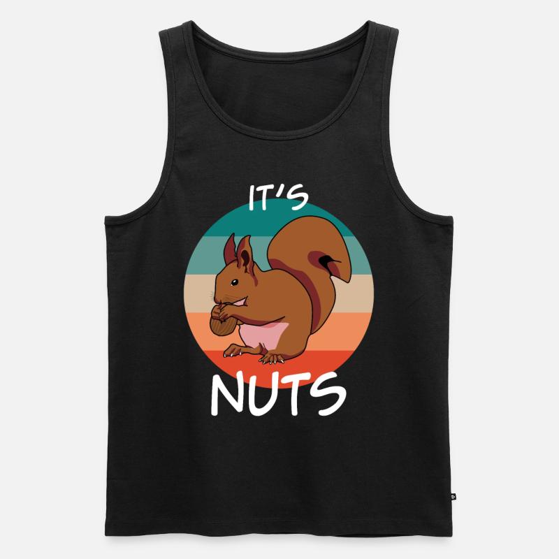 Eichhörnchen Retro Squirrel - Männer Premium Bio Tank Top - Schwarz
