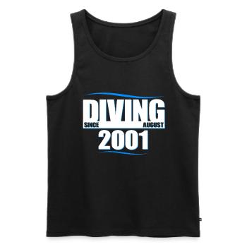 Taucher Geburtstag - Diving since August 2001 - Männer Premium Bio Tank Top - Schwarz - Vorne - Michal (187cm)