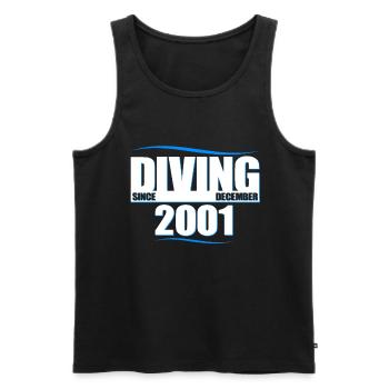Taucher Geburtstag - Diving since December 2001 - Männer Premium Bio Tank Top - Schwarz - Vorne - Michal (187cm)